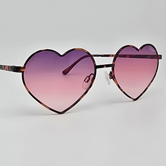Quay Australia Heartbreaker Tortoise Frame Purple Fade Heart Lens Sunglasses - Picture 6 of 13